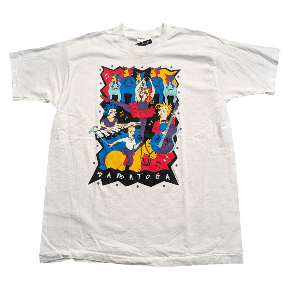 1996 Saratoga Large Art Graphic T shirt
